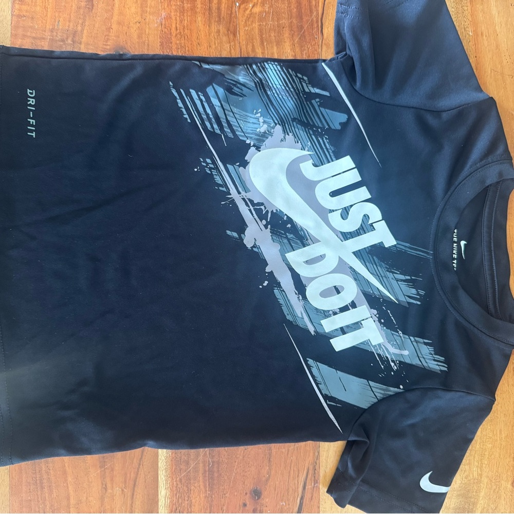 Nike Kids Black Dri-FIT 'Just Do It' Tee